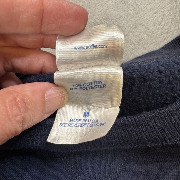 US Navy Men’s Sweatshirt M Blue Gold Logo Crewneck Pullover Made in USA Soffe - Picture 6 of 8